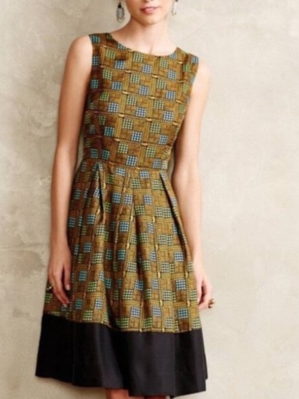 Anthropologie Girls from Savoy Kakum Flared Silk Dress Size 2 - Picture 2 of 6
